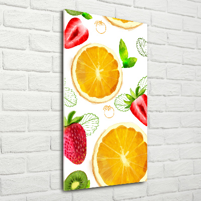 Quadro di vetro verticale Frutta