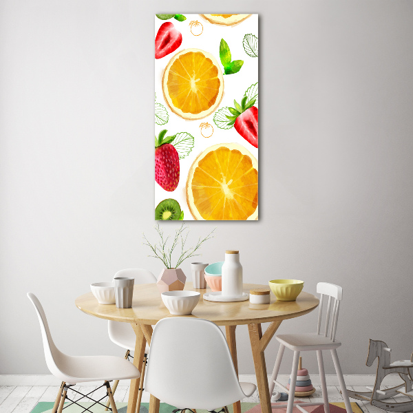 Quadro di vetro verticale Frutta