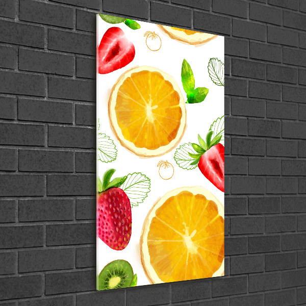 Quadro di vetro verticale Frutta