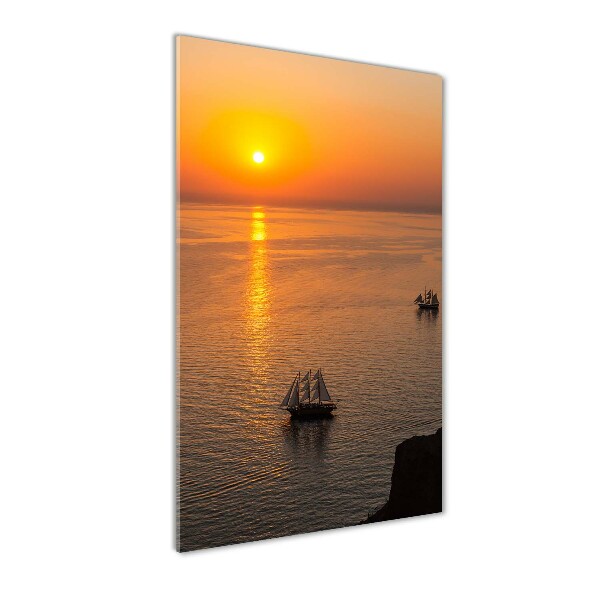 Quadro vetro verticale Mare al tramonto