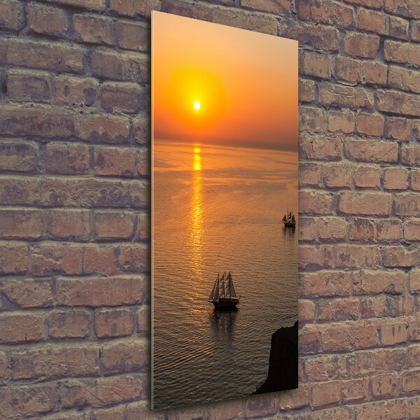 Quadro vetro verticale Mare al tramonto