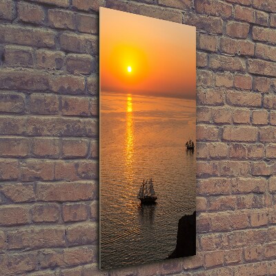 Quadro vetro verticale Mare al tramonto