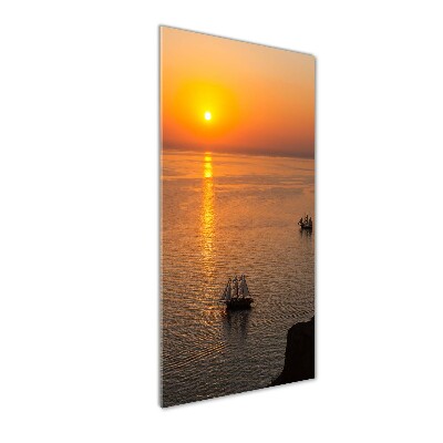 Quadro vetro verticale Mare al tramonto