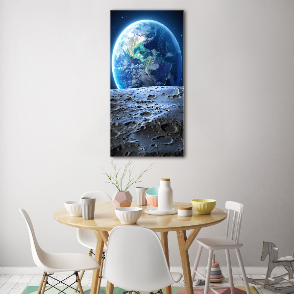 Quadro stampa su vetro verticale Pianeta Terra