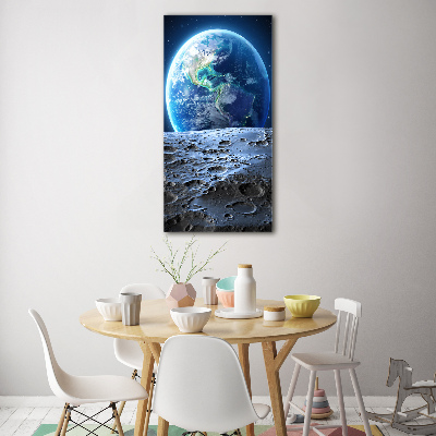 Quadro stampa su vetro verticale Pianeta Terra