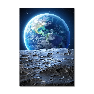 Quadro stampa su vetro verticale Pianeta Terra