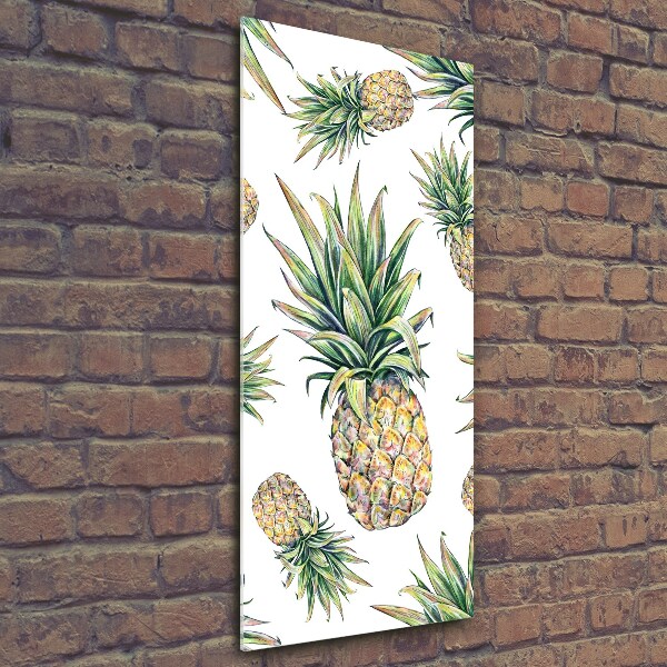 Quadro stampa su vetro verticale Ananas