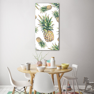 Quadro stampa su vetro verticale Ananas
