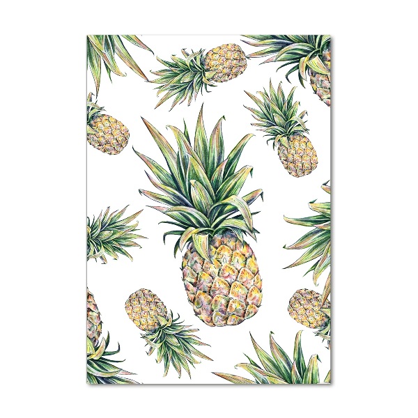 Quadro stampa su vetro verticale Ananas