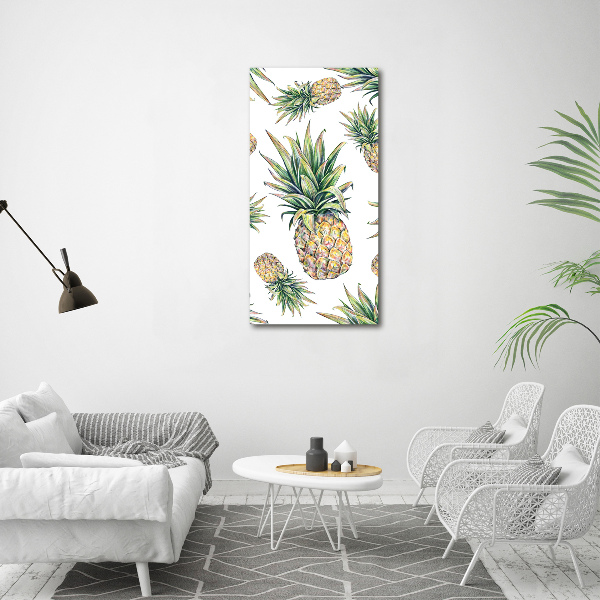 Quadro stampa su vetro verticale Ananas