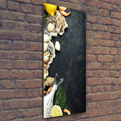 Quadro vetro verticale Frutti di mare