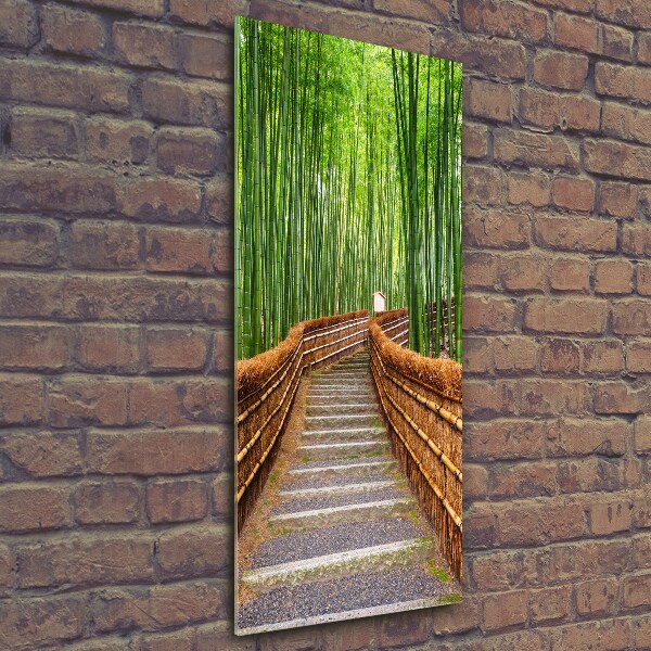Quadro in vetro verticale Foresta di bambù