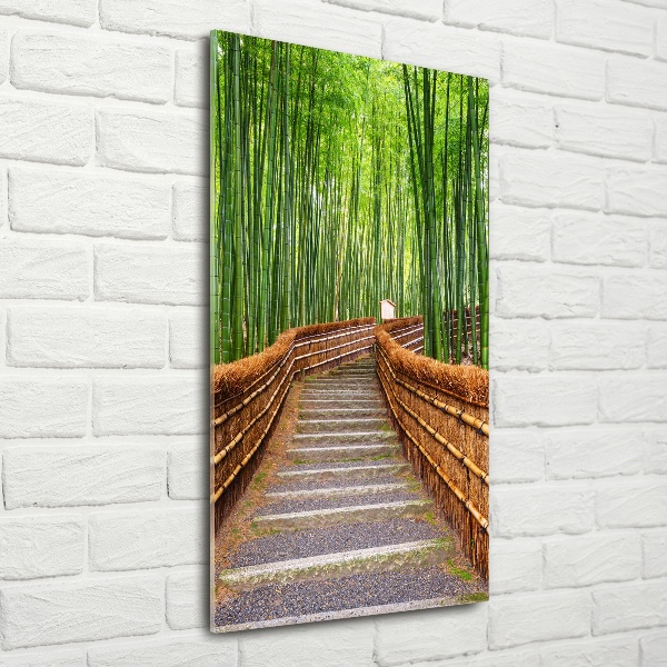 Quadro in vetro verticale Foresta di bambù