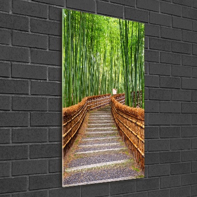 Quadro in vetro verticale Foresta di bambù