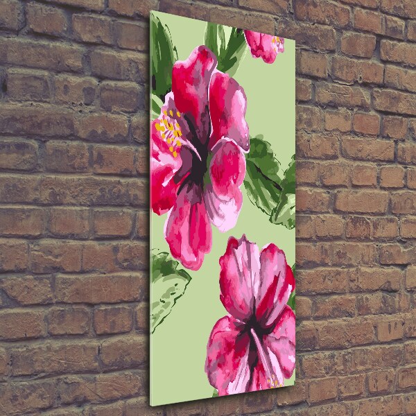 Quadro vetro verticale Fiori hawaiani