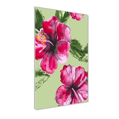 Quadro vetro verticale Fiori hawaiani