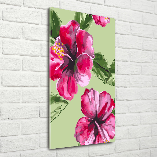 Quadro vetro verticale Fiori hawaiani