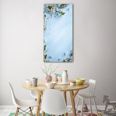 Quadro in vetro verticale Fiori di ciliegio