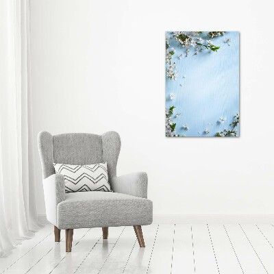 Quadro in vetro verticale Fiori di ciliegio