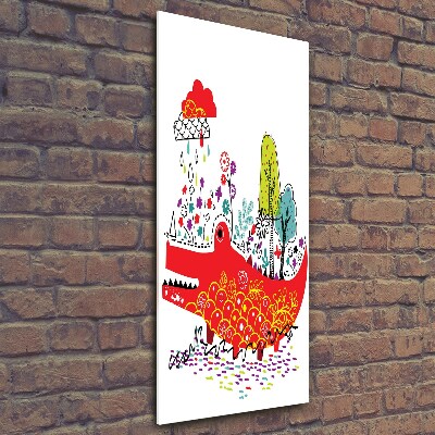 Quadro in vetro verticale Coccodrillo