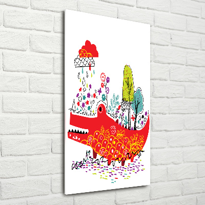 Quadro in vetro verticale Coccodrillo