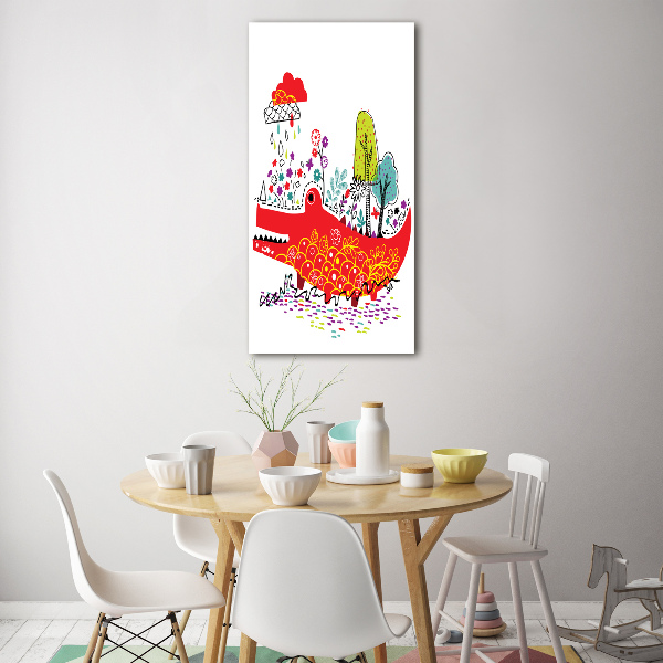 Quadro in vetro verticale Coccodrillo