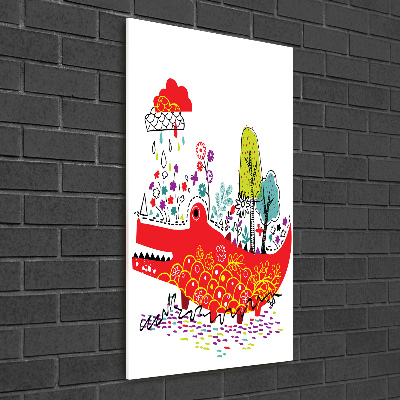 Quadro in vetro verticale Coccodrillo