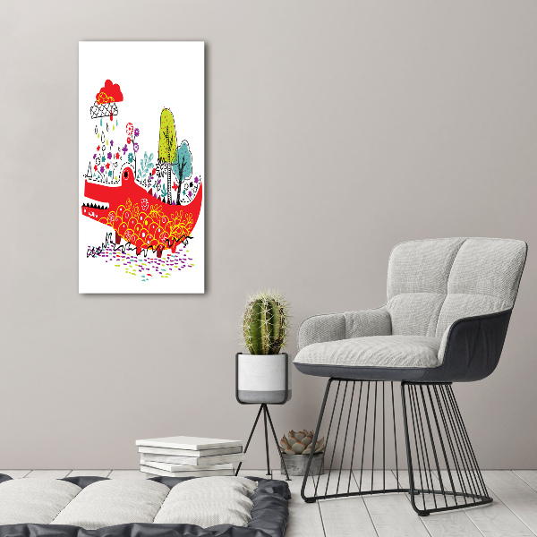 Quadro in vetro verticale Coccodrillo