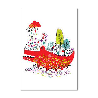 Quadro in vetro verticale Coccodrillo