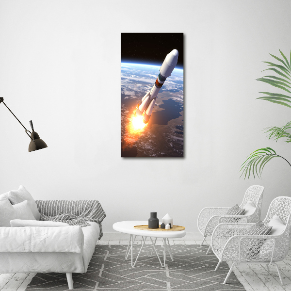 Quadro vetro verticale Razzo spaziale