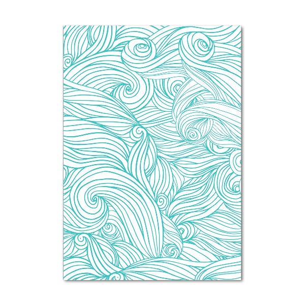 Quadro stampa su vetro verticale Onde blu