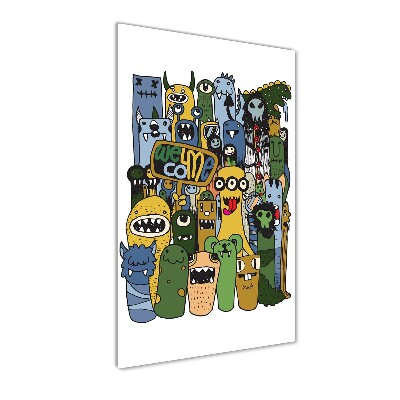 Quadro di vetro verticale Mostri pazzi