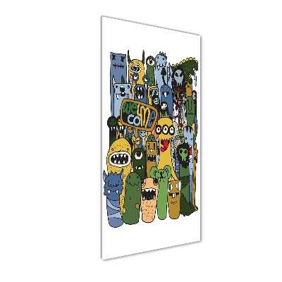 Quadro di vetro verticale Mostri pazzi