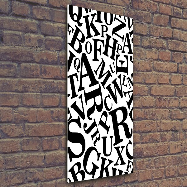 Quadro in vetro verticale Alfabeto