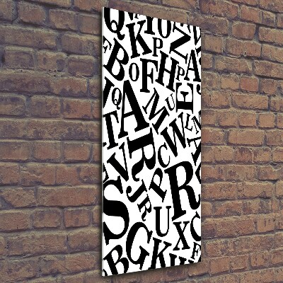 Quadro in vetro verticale Alfabeto