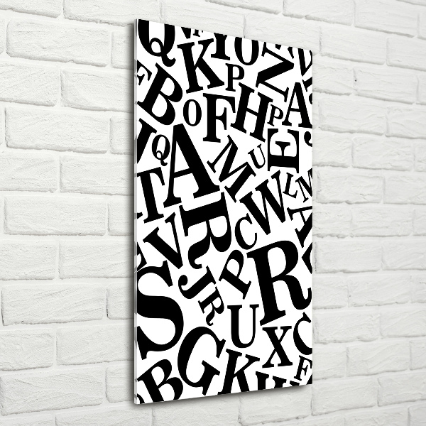 Quadro in vetro verticale Alfabeto