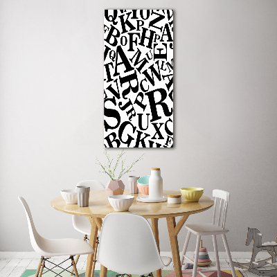 Quadro in vetro verticale Alfabeto