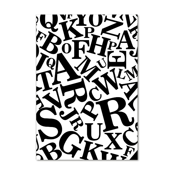 Quadro in vetro verticale Alfabeto