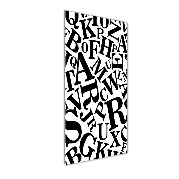 Quadro in vetro verticale Alfabeto