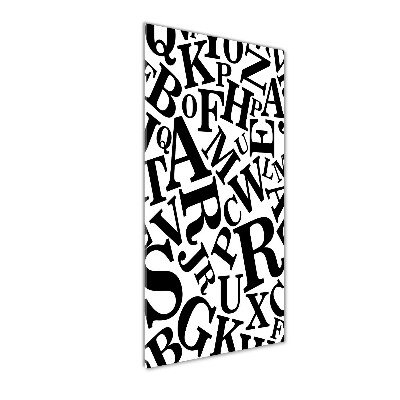 Quadro in vetro verticale Alfabeto