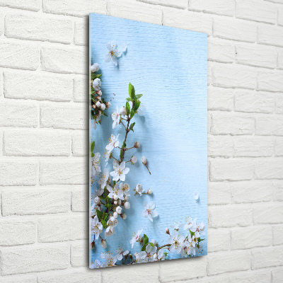 Quadro vetro verticale Fiori di ciliegio