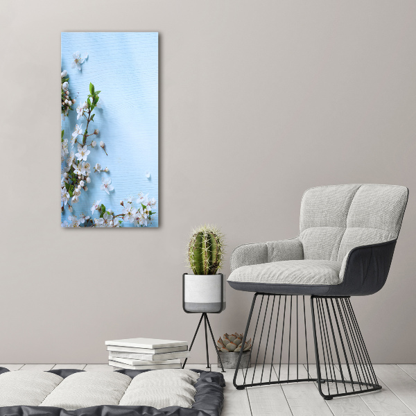 Quadro vetro verticale Fiori di ciliegio