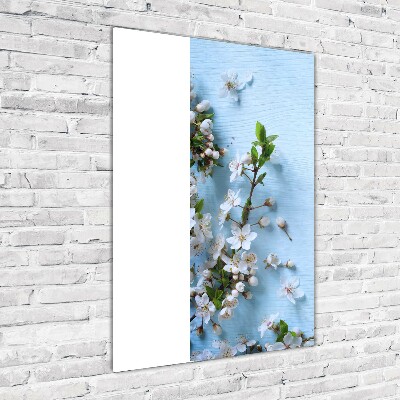 Quadro vetro verticale Fiori di ciliegio