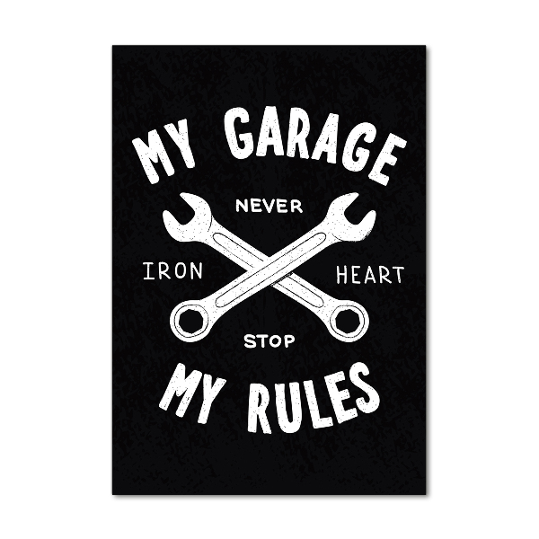 Quadro di vetro verticale Il mio garage