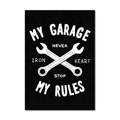 Quadro di vetro verticale Il mio garage