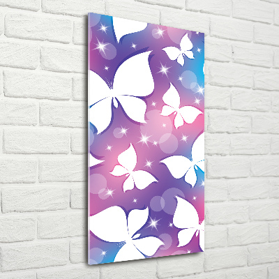Quadro vetro verticale Farfalle