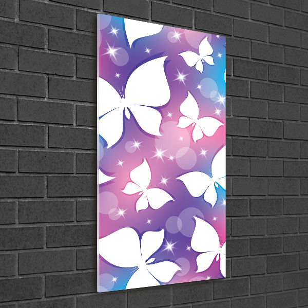 Quadro vetro verticale Farfalle
