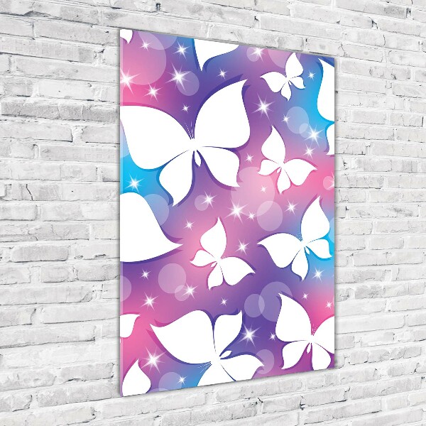 Quadro vetro verticale Farfalle
