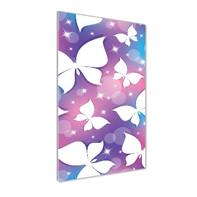 Quadro vetro verticale Farfalle
