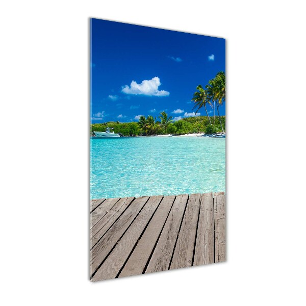 Quadro di vetro verticale Spiaggia tropicale